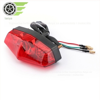 Zadnja svjetla motocikla, kvadratni model, 12V, ABS kućište i lampa od slamnatog šešira