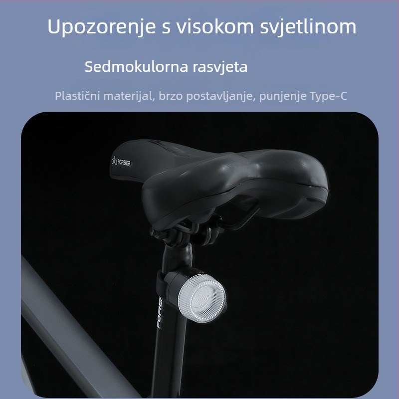 Stražnje svjetlo za bicikl s inteligentnim senzorom vibracija, za noćnu vožnju, visoka svjetlina, vodootporno, dugotrajna baterija
