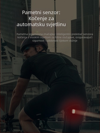 Stražnja svjetiljka za bicikl s inteligentnim senzorom i funkcijom kočenja, marke MJR, nije uvezeno, bez prilagodbe, bez privatne oznake