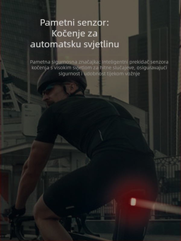 Stražnja svjetiljka za bicikl s inteligentnim senzorom i funkcijom kočenja, marke MJR, nije uvezeno, bez prilagodbe, bez privatne oznake