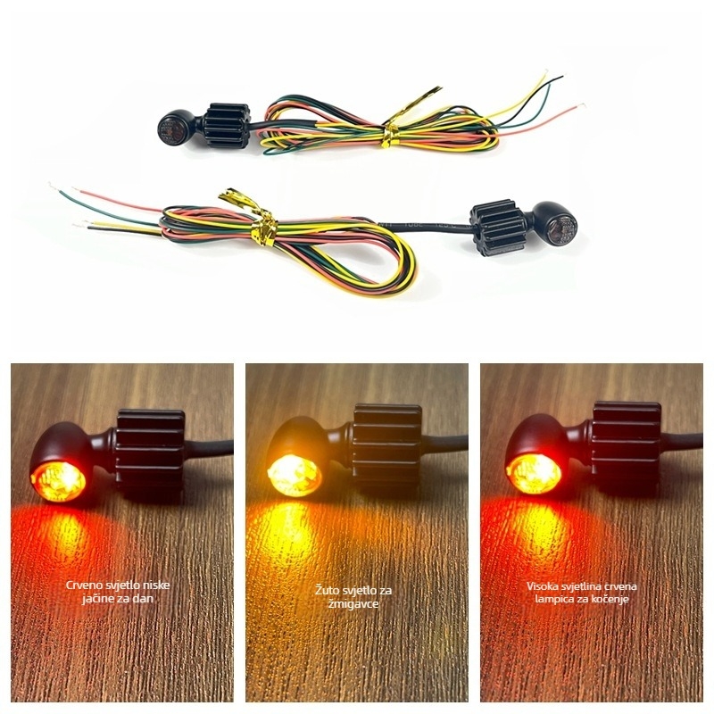 Mini 3-u-1 signalizator za motocikl s LED, 12V, 0,5W, vijek trajanja 30000h, model QYQ-5001