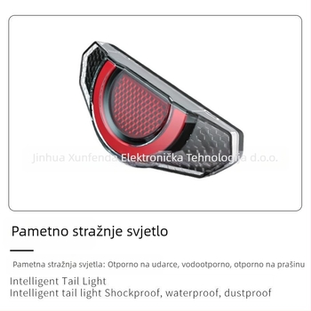 WD186 LED 3-u-1 stražnja svjetiljka za električni bicikl — kočnica, pozicija i signalizacija skretanja, 36–48V