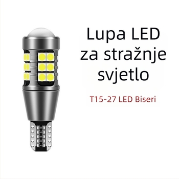 Automobilska LED lampica za kočnice T15 3030, 27SMD, dekodiranje, Canbus kompatibilan, 12V, 5W, univerzalno