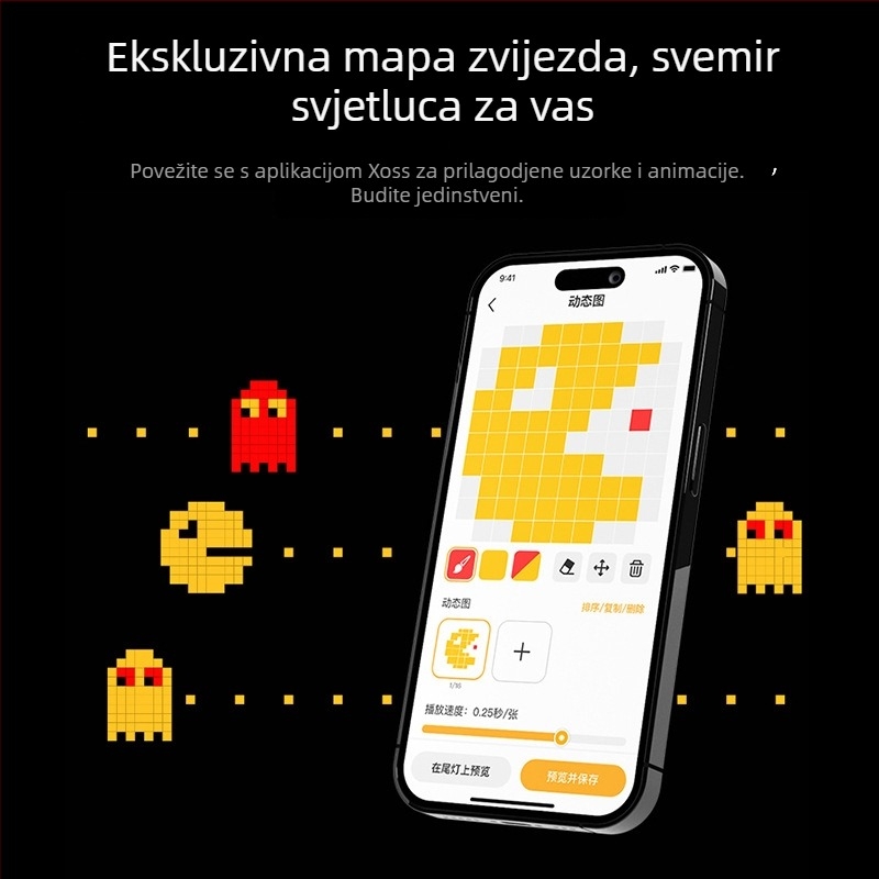 XOSS Walker stražnja svjetla za bicikl s DOT-MATRIX LED-om, upozorenje na kočenje, za cestovne i planinske bicikle, za noćnu vožnju
