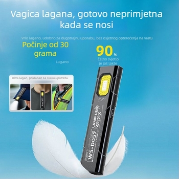 Mala LED baterijska svjetiljka s ručnim pogonom, magnetska montaža, ultra-tanka, power bank funkcija