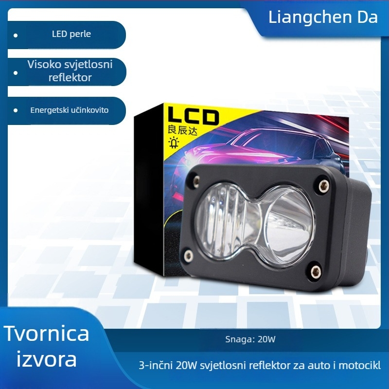 LED automobilni reflektor za motocikle i automobile, 20W, 12–80V, 6000–6500K, vijek trajanja 50 000 h