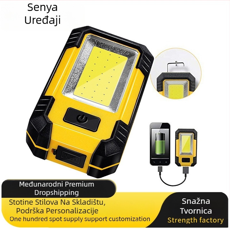 COB radna LED svjetiljka s USB punjenjem, 10W, 3.7V, 4000mAh