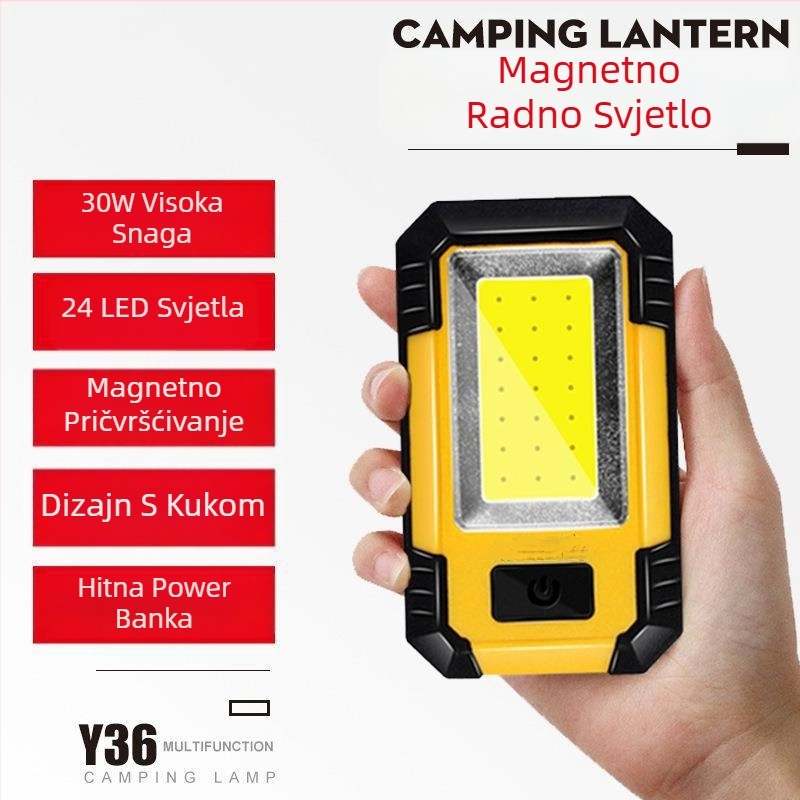 COB radna LED svjetiljka s USB punjenjem, 10W, 3.7V, 4000mAh