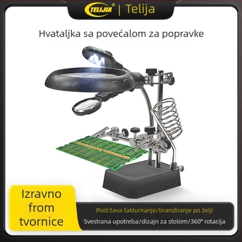 LED lampa s povećalom za popravak PCB ploča, 360° rotacija, energetski učinkovita