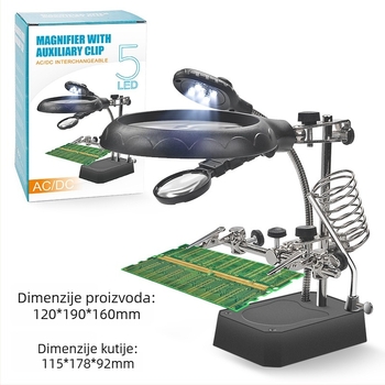 LED lampa s povećalom za popravak PCB ploča, 360° rotacija, energetski učinkovita