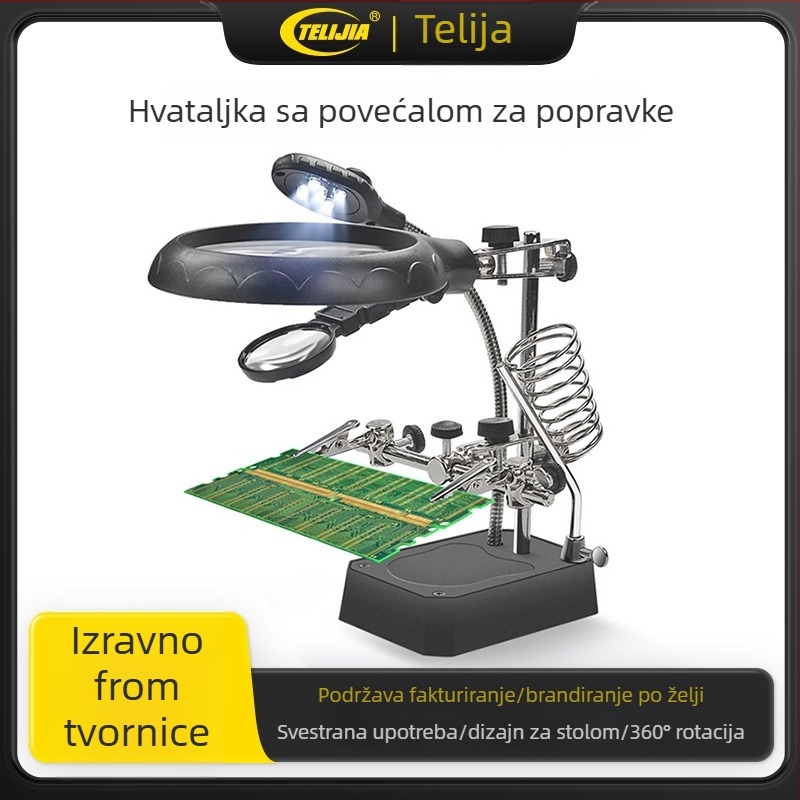 LED lampa s povećalom za popravak PCB ploča, 360° rotacija, energetski učinkovita
