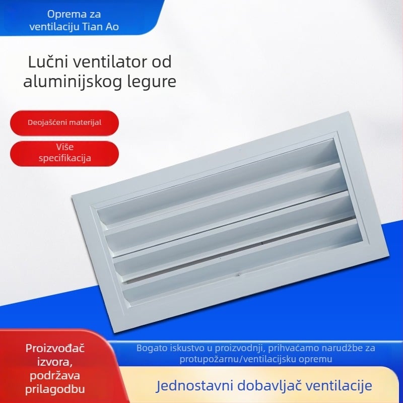 Aluminijski otvor za zrak sa žaluzijama, jednostruki, povrat zraka s filtrom, otvor za inspekciju, ulaz zraka, vanjski zid vodootporan