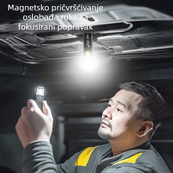 Mini prijenosna LED lampa s ultra jakim svjetlom, za studentske domove i vanjske zadatke, punjiva radna svjetiljka s magnetskim držačem