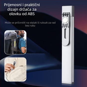 COB LED radna svjetiljka s USB punjenjem, magnetska kopča za olovku i višenamjenski laserski pokazivač (5W)