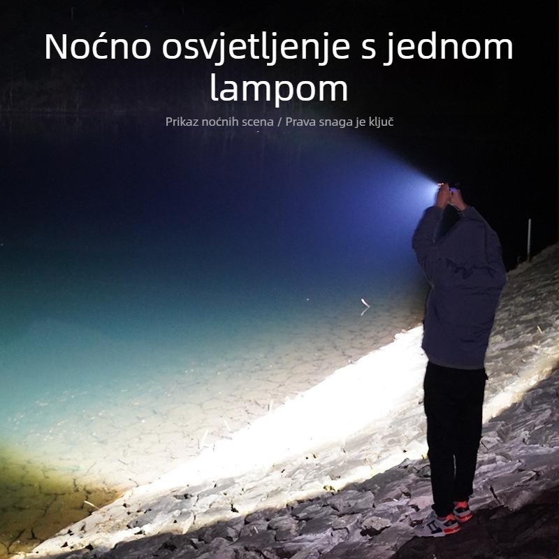 COB LED radna svjetiljka s USB punjenjem, magnetska kopča za olovku i višenamjenski laserski pokazivač (5W)