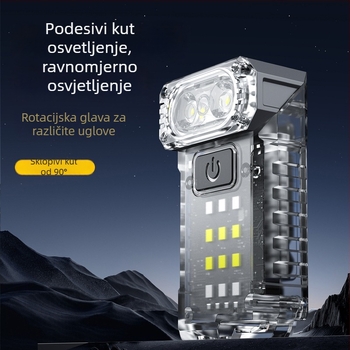Mini multifunkcionalna radna svjetiljka s 360° okretljivom glavom, ručni pogon, LED + žarulja, 25 W, baterija 1200 mAh