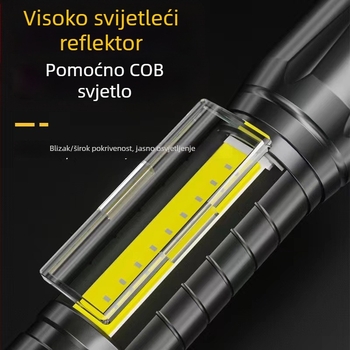 USB punjiva LED svjetiljka s ručnim pogonom, snažan LED, vodootporna, domet do 200 m, svjetlo za nuždu