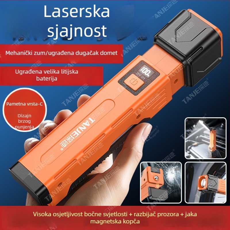 Sklopiva LED radna svjetiljka s COB+LED, 15W, ugrađena 18650 baterija, Type-C punjenje, 360° okretanje