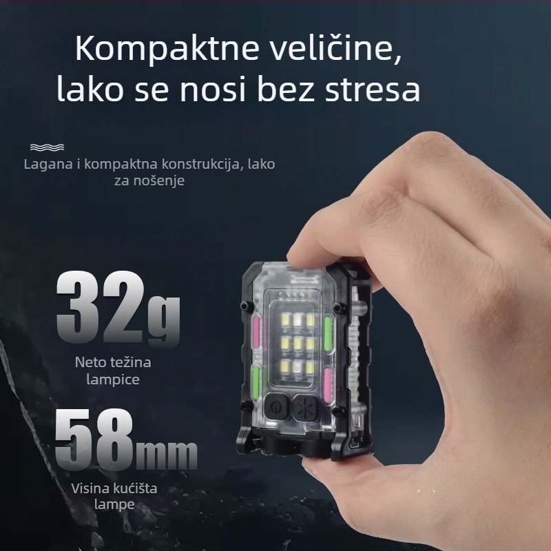 Višenamjenska prijenosna magnetska svjetiljka za popravke s treperavim upozorenjem, kompaktna LED svjetiljka za vanjske nužne situacije; 5W LED • 400 mAh baterija • 360° rotacija • ručni pogon • uključuje punjač