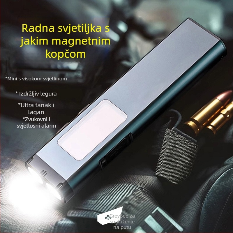 Ručna svjetiljka Gz50 s magnetskim dizajnom, aluminijsko kućište, domet 100–200 m, vrijeme rada 8 h, vrijeme punjenja 3 h