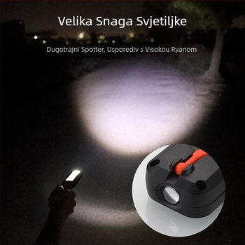 LED radna svjetiljka za auto popravak — prijenosna punjiva svjetiljka s jakim magnetom, 20W, 1200mAh, 360° rotacija, ručno punjenje