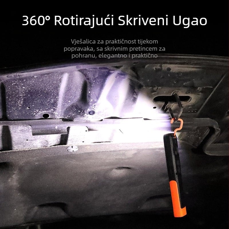 LED radna svjetiljka za auto popravak — prijenosna punjiva svjetiljka s jakim magnetom, 20W, 1200mAh, 360° rotacija, ručno punjenje