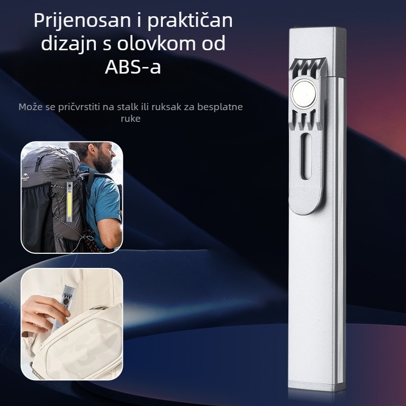 Prijenosna magnetska lampica za pero s LED, 5W, 1000mAh, ABS kućište, višenamjenska