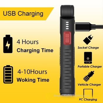 Ručna svjetiljka za popravke automobila s jakim magnetom, 3W COB+LED, 1200mAh baterija, 360° rotacija