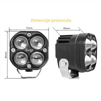 Dvobojni auto reflektor 40W, 12-24V, 4000LM, LED 5050, kućište od aluminija/PC