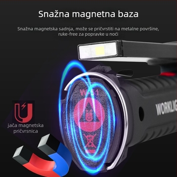 Sklopiva COB radna svjetiljka, magnetska svjetiljka za šator, 10W, ugrađena 18650 baterija