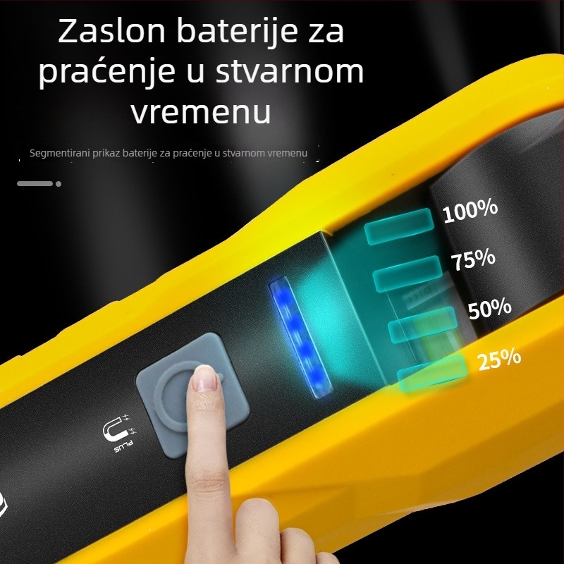 LED radna svjetiljka s jakim magnetom, skrivenim kukom, 2000mAh baterija, 3W snaga, 360° rotacija