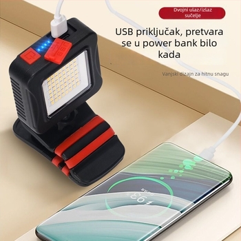 Svjetlo za rad na automobilu s COB LED, protuklizni klips, 360° rotacija, punjiva baterija 10000 mAh, domet <50 m, uključeno punjač