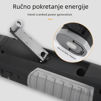 Ručna radna svjetiljka s magnetom, LED, 1200mAh, domet 500 m+