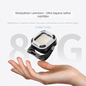 Prijenosna mini LED radna svjetiljka s magnetskim zaključavanjem i tri načina rasvjete, ABS/PC kućište, Punjiva, ručno napajanje