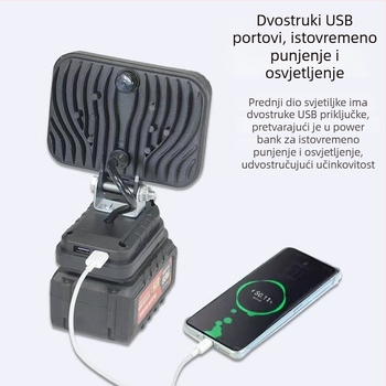 Univerzalna LED radna svjetiljka s litijskom baterijom za popravak vozila – LED svjetlo kompatibilno s paketima baterija alata