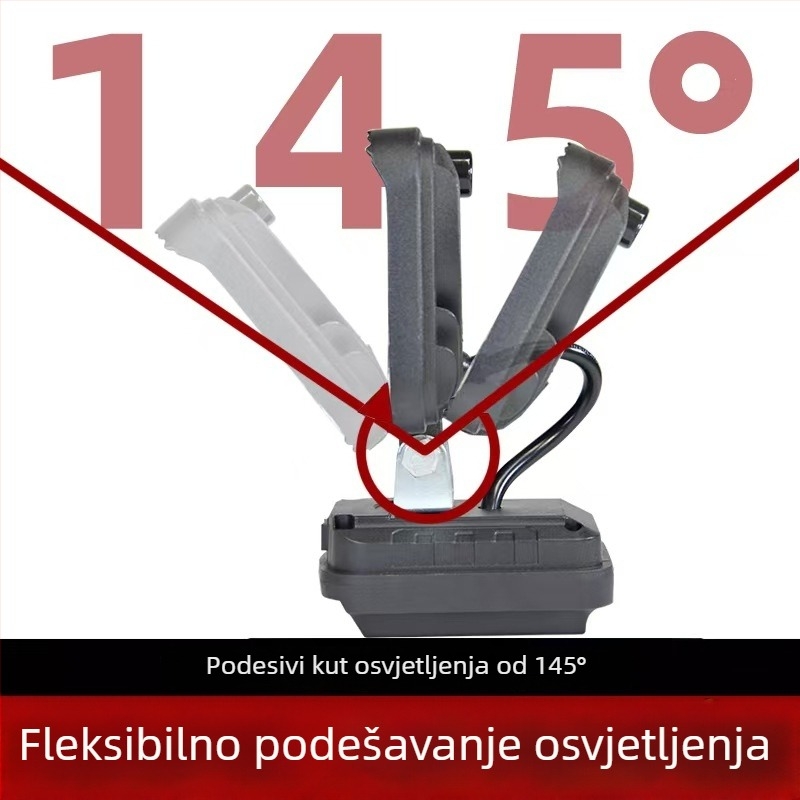 Univerzalna LED radna svjetiljka s litijskom baterijom za popravak vozila – LED svjetlo kompatibilno s paketima baterija alata