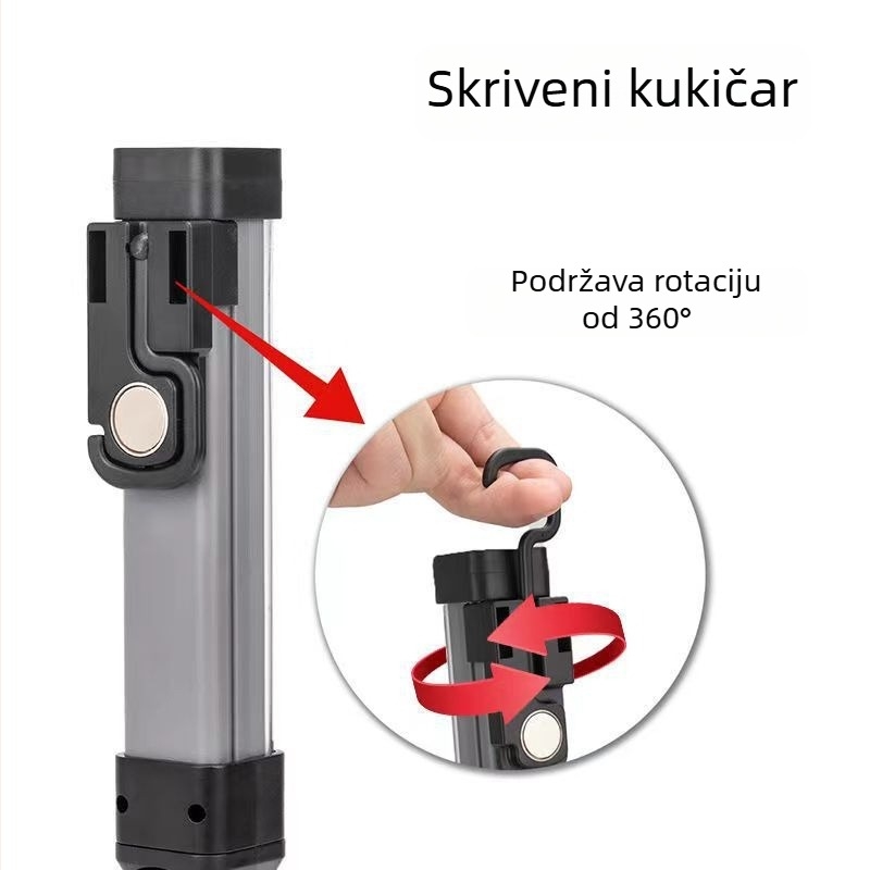 COB LED višenamjenska lampa za održavanje automobila, sklopiva s magnetom, USB punjenje, 2000mAh, domet zrake 50–100 m