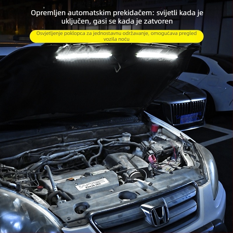 Automobilsko LED radno svjetlo za poklop motora s automatskim prekidačem — dekorativna rasvjeta prednjeg poklopca (Model 01, 0.3W, 12V, 1 izvor svjetla, 1 lm)