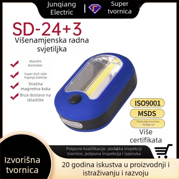 Višenamjenska plastična LED radna svjetiljka, za nužnu upotrebu i inspekciju, 150 lm, napajana 3 AA baterije