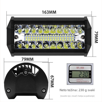 LED radna svjetiljka za terenac, LED izvor, 120W, 24V, vijek trajanja 30 000 h, 4800 lm