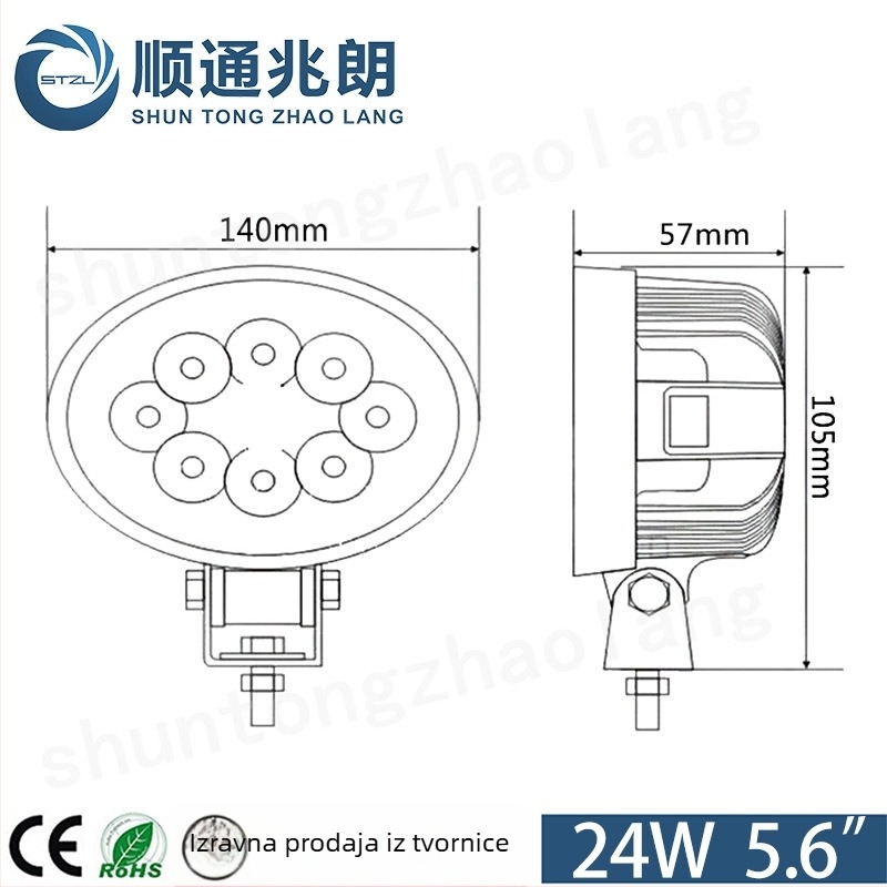 TY4C27W LED radna svjetiljka za terenska vozila, 27W, 10-60V, 3000 lm, 6000K, IP67