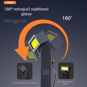 Ručna svjetiljka za popravak automobila, 5V, 10W, 300lm, domet 50m, IP44