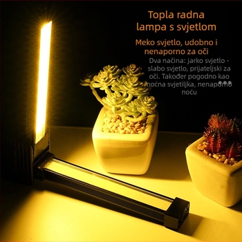 Višenamjenska punjiva COB radna svjetiljka s LED-om, 5W, baterija 1200mAh, aluminijski korpus, ručno pokretanje