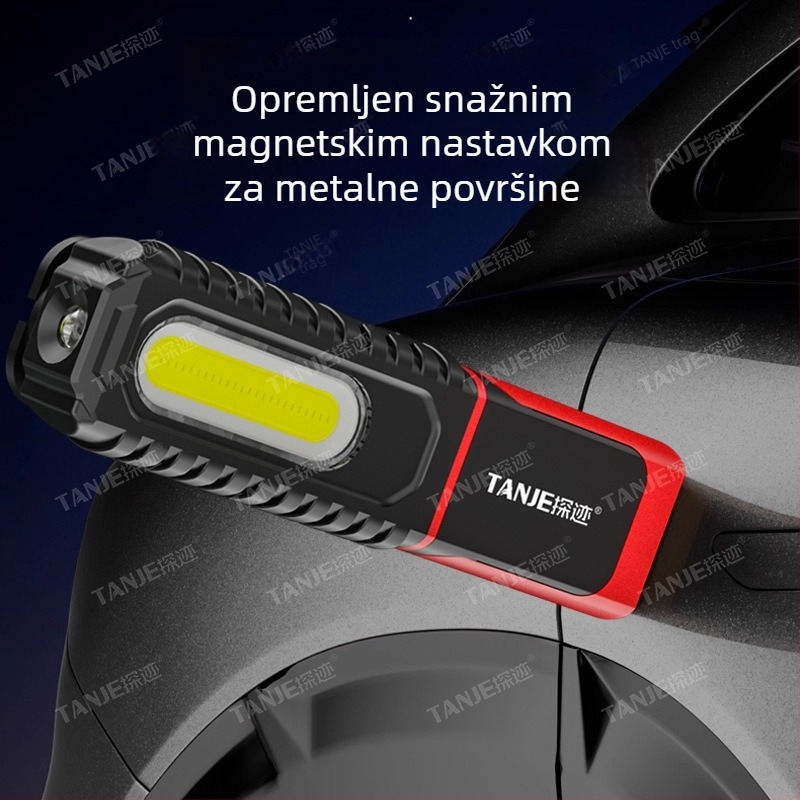 LED punjiva radna svjetiljka s magnetskim držačem, inspekcijsko i popravljačko svjetlo, prijenosno osvjetljenje