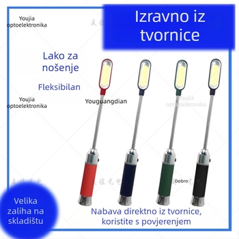 Kompaktna COB LED svjetiljka, aluminijsko kućište, baterija 1000 mAh, 360° okret, ključni lanac