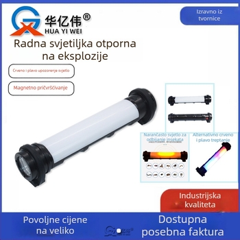 Eksplozijski otporna ručna lampica za održavanje – LED svjetlo na cijev s magnetskom bazom, aluminijsko kućište, 5000 mAh punjiva baterija, 3/5 W, 240–350 lm, domet 200–500 m, vodootporno