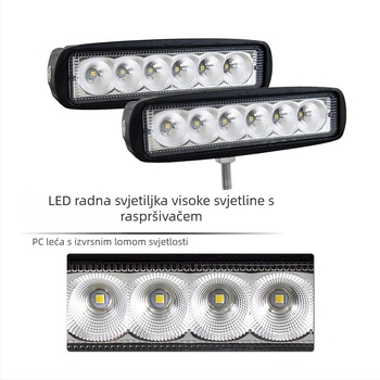 LED radna svjetiljka, 18W, 12-24V, 5000 lm, 6000K, Model YY-04-2x18fgb-f