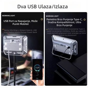 Snažna magnetska vanjska radna svjetiljka s punjivim LED-om, 50W, za popravke automobila i nužno osvjetljenje