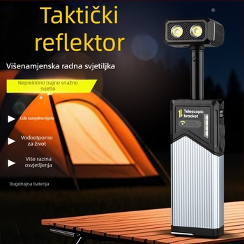 Višenamjenska proširiva kamping lampica s 270° rotacijom i magnetskim držačem, može se objesiti za nužnu i noćnu rasvjetu, punjiva LED