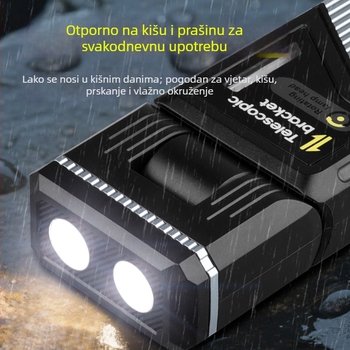 Višenamjenska proširiva kamping lampica s 270° rotacijom i magnetskim držačem, može se objesiti za nužnu i noćnu rasvjetu, punjiva LED